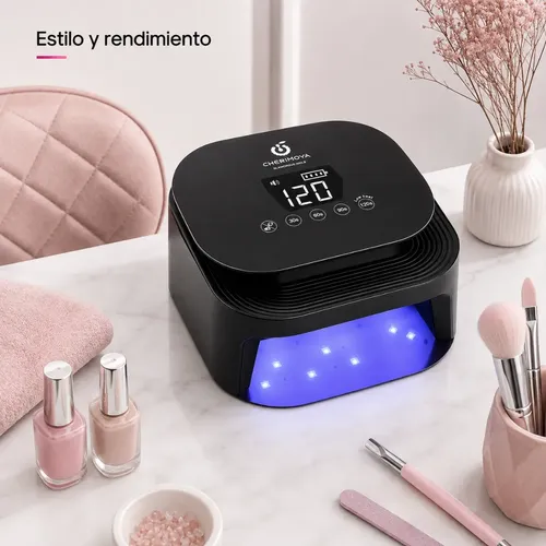 Lámpara Profesional Uv/led 72w Inalámbrica De Uñas Cherimoya Negro - Imagen 7
