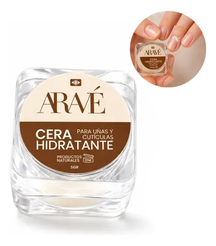Cera Hidratante De Cutículas Y Uñas Aravé 5g Producto Vegano Transparente / Natural