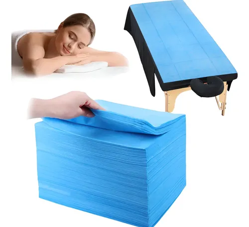 Sábanas Desechables Para Camilla De Pestañas Spa Masaje X10 Azul Cubre Camilla