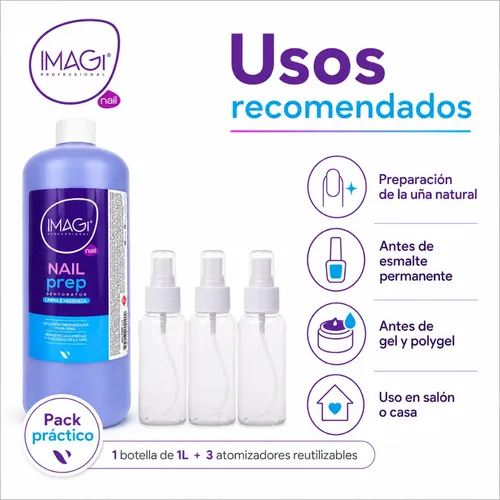 Pack Deshidratador Imagi Nail Prep Uñas 1l + 3 Atomizadores - Imagen 6