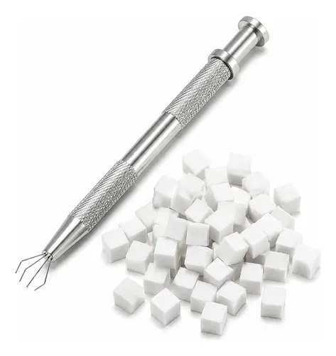 Pack Mini Esponjas Degrade Para Uñas 100 Piezas  Con Pinza Blanco 1cm