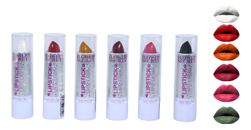 Pack 6 Labial Fantasía Halloween Blanco Naranja Verde Fiesta