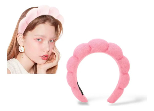 Diadema Cintillo Para Limpieza De Maquillaje Skincare O Spa Rosa Oscuro