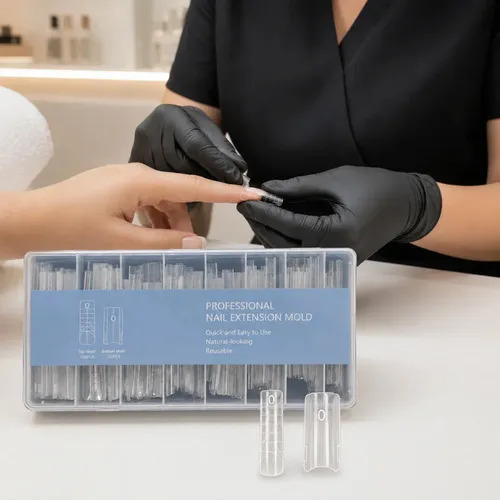 Moldes Tips Uñas Dual System Sandwich Para Polygel 240 Pzs Cuadrada Medium - Imagen 3