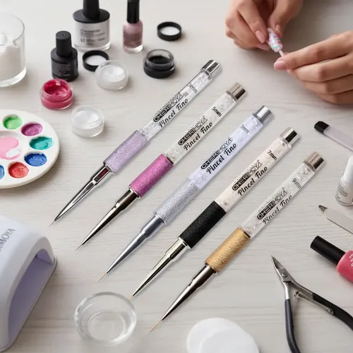 Kit 5 Pinceles Liner Nail Art Cherimoya Diseños Gel Uv - Imagen 6