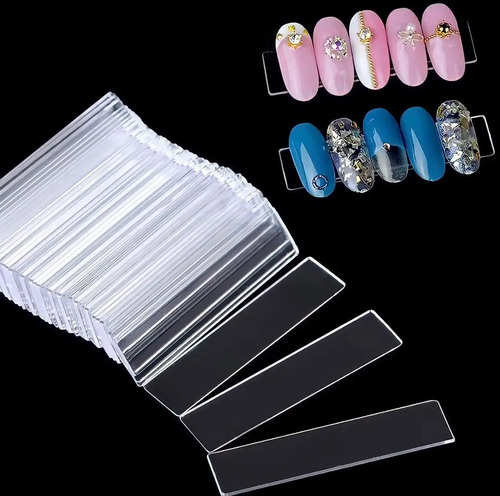 Set De Laminas De Acrilico Para Muestrario De Uñas Press On Blanco