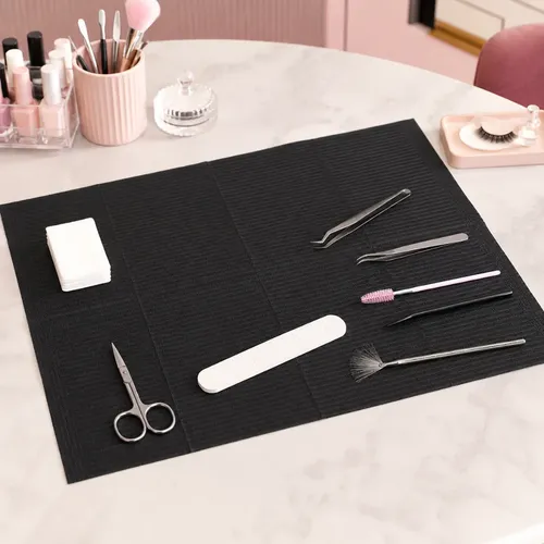 Campos De Trabajo Desechables Manicure Pack 50 Unid Negro - Imagen 10