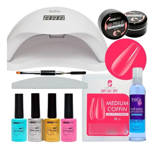 Kit Soft Gel Completo + Lampara De 48w + Esmaltes