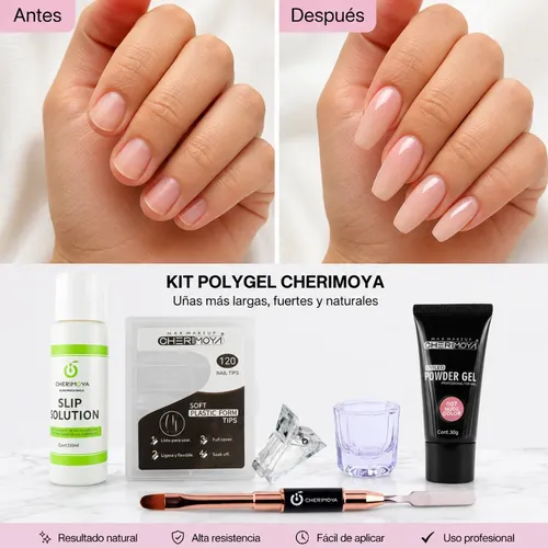 Kit Polygel Cherimoya Solución + Pincel + Dual System +pinza Color Al Azar - Imagen 5