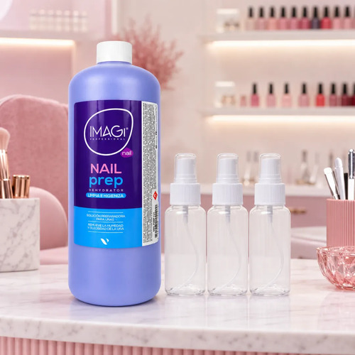Pack Deshidratador Imagi Nail Prep Uñas 1l + 3 Atomizadores - Imagen 4