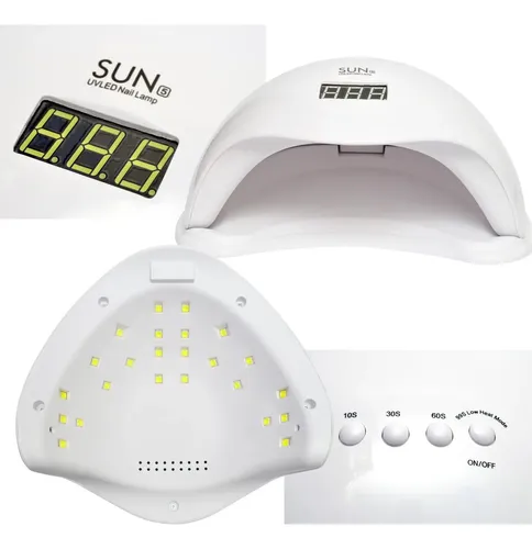 Lámpara Led Uv Sun 5 48 Watts Esmalte Permanente Gel Polygel Blanco - Imagen 2