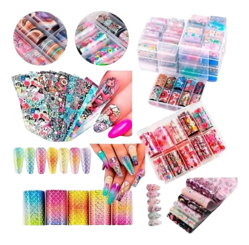 Papel Foil Para Uñas Decoración Pack 4 Cajas