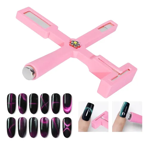 Imán 5 En 1 Cruz Ojo De Gato Cat Eye Profesional Manicure Rosa
