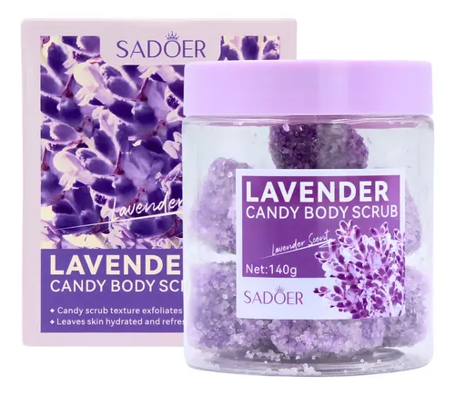 Sadoer Candy Scrub Exfoliante Corporal En Cubos Sal 140g Lavanda