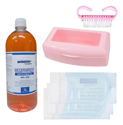 Kit De Esterilización Bandeja + Detergente Enzimático+ Bolsa