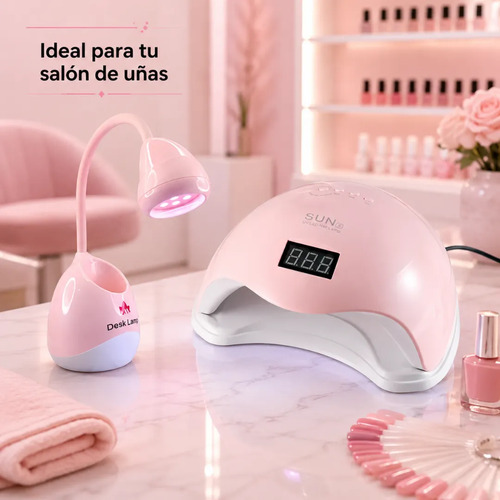 Kit Lámpara Uv/led 48w + Lámpara Inalámbrica Para Pre-curado Rosa - Imagen 5