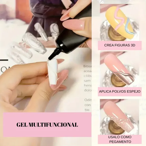 Gel Para Uñas 3d Stereoscopic Esculpir Diseños Y Decoración Transparente - Imagen 4