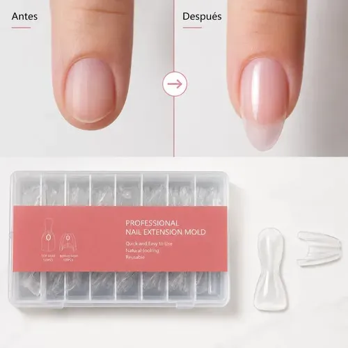 Moldes Tips Uñas Dual System Sandwich Para Polygel 240 Pzs Almond Cortas - Imagen 5