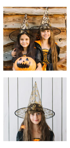 6 Sombrero Bruja Halloween Adulto Niños Disfraz Fantasía Bruja Transparente - Imagen 3