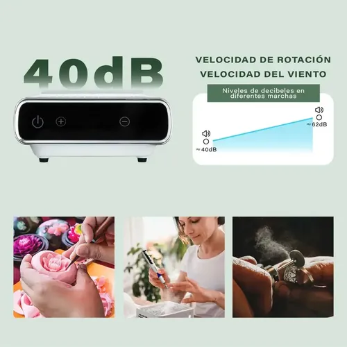 Extractor De Polvo Uña Profesional Inalambrico 80w Cherimoya Color Blanco - Imagen 3