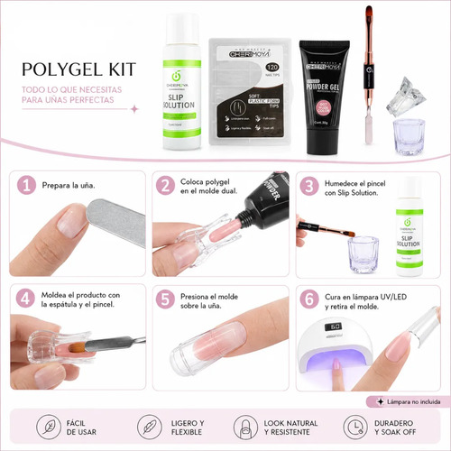 Kit Polygel Cherimoya Solución + Pincel + Dual System +pinza Color Al Azar - Imagen 8