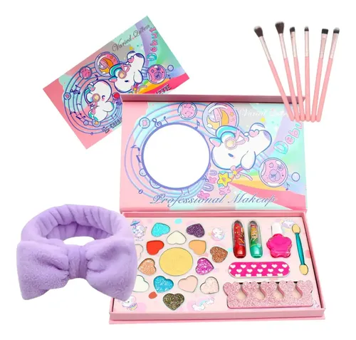 Maquillaje De Niñas Maleta De Maquillaje + Set De Brochas