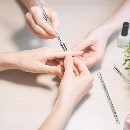 Set Corta Cutícula Cherimoya + Repujador Metálico Manicure - Imagen 6