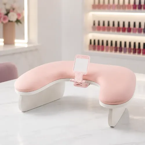 Posa Manos Apoya Brazos Anatómico Manicure +soporte Teléfono Rosado - Imagen 3