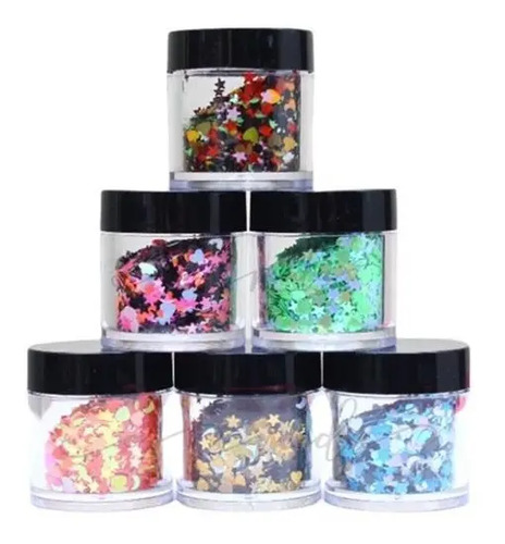 Confeti  Decorativo Surtido Para Uñas Pack 6 Unidades