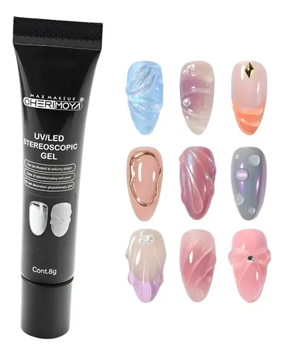 Gel Para Uñas 3d Stereoscopic Esculpir Diseños Y Decoración Transparente