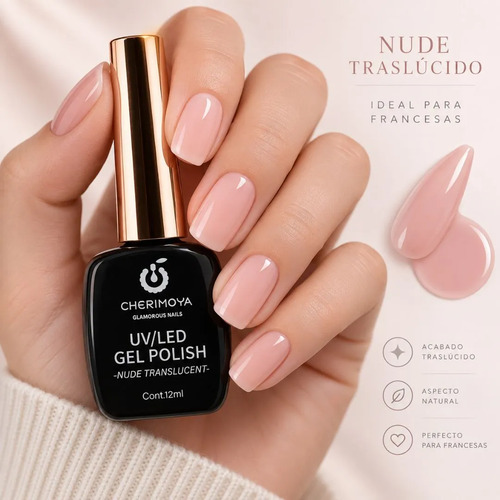 Esmalte Nude Traslúcido Cherimoya 12 Ml Esmaltes Francesa 015 Nude Rosa - Imagen 2