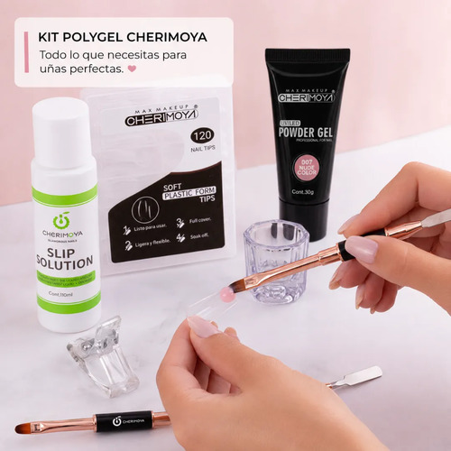Kit Polygel Cherimoya Solución + Pincel + Dual System +pinza Color Al Azar - Imagen 3