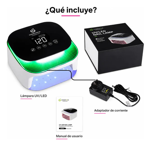 Lámpara Profesional Uv/led 72w Inalámbrica De Uñas Cherimoya Blanco - Imagen 3