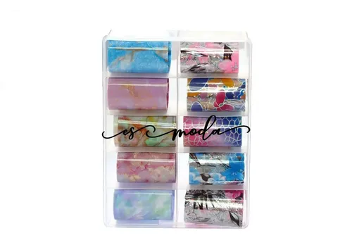 Kit De Papel Foil Decorativo Para Uñas 01 - Imagen 3