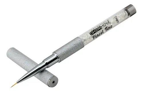Pincel Para Uñas Nº 3 Cherimoya Liner 5 Mm. Color Plateado 7mm X Unidad