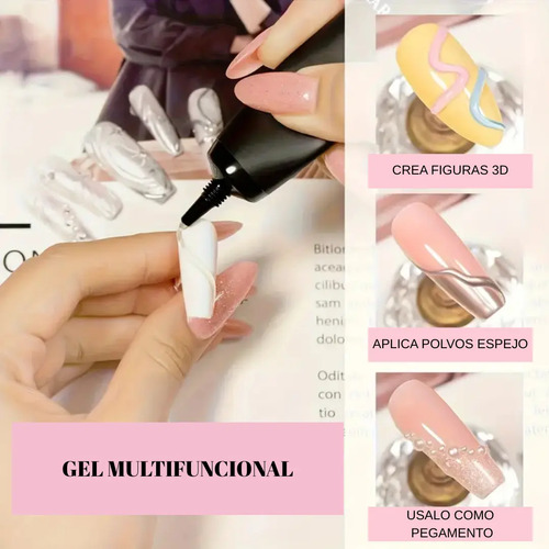 Gel Stereoscopic 3d Para Esculpir Uñas Diseño Transparente 8g - Imagen 5