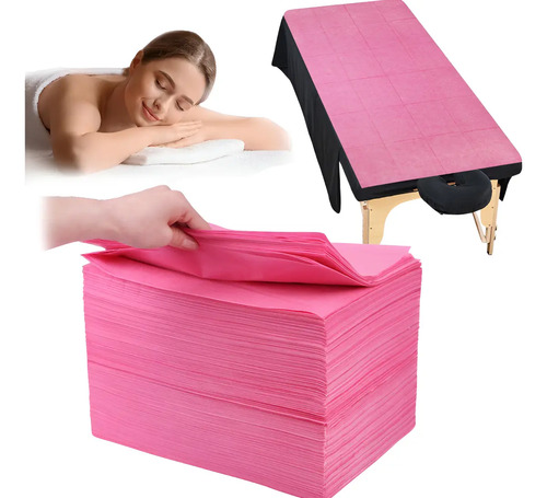 Sábanas Desechables Para Camilla De Pestañas  Spa Masaje X10 Rosa Cubre Camilla