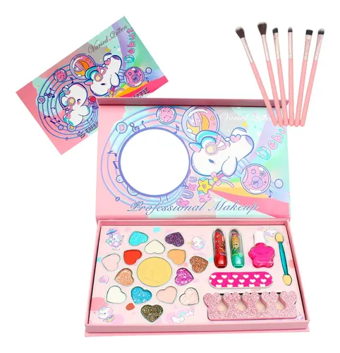Maquillaje Infantil Niñas Maleta Maquillaje + Set De Brochas