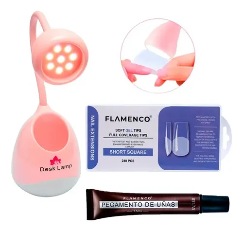 Kit De Uñas Soft Gel Cuadradas Con Porosidad  + Lámpara