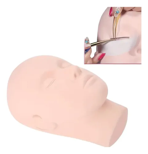 Cabeza Técnica De Práctica Para Pestañas Y Cejas. - Imagen 2