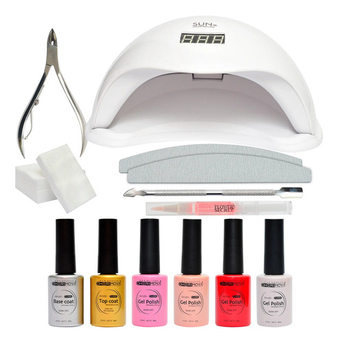 Kit De Esmalte Permanente Completo + Lampara De 48 Watts