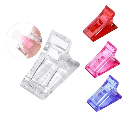 Pinzas Clips Para Dual System Polygel De Colores Pack 5 Unid