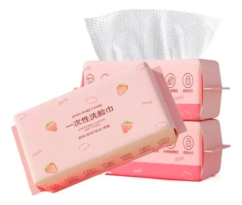 Toallitas Desechables De Algodón Para El Rostro Blanco Lisa