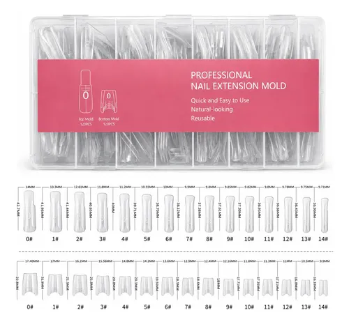 Moldes Uña Tip Dual System Sandwich Para Polygel Profesional Coffin Cortas - Imagen 6