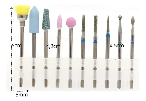 Fresas Manicure Rusa Cuticulas Para Torno Set De 10 Unidades - Imagen 4
