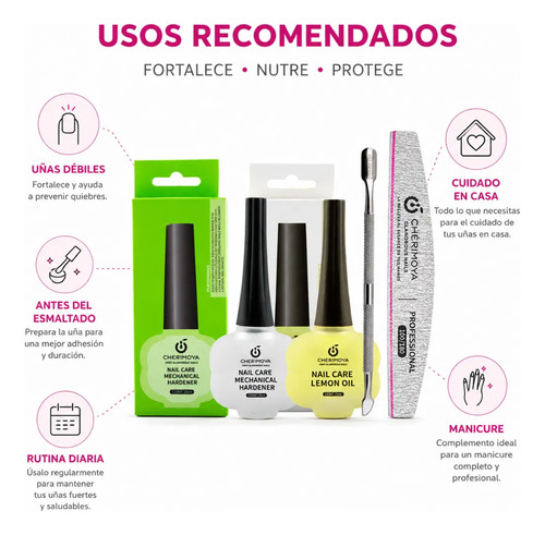 Kit Fortalecedor Endurecedor Uñas Quebradizas Uñas Debiles Transparente - Imagen 3