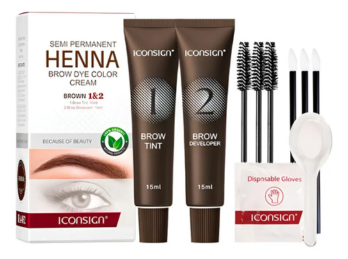 Tinte Henna Para Cejas Y Pestañas Orgánico Iconsign - Imagen 5