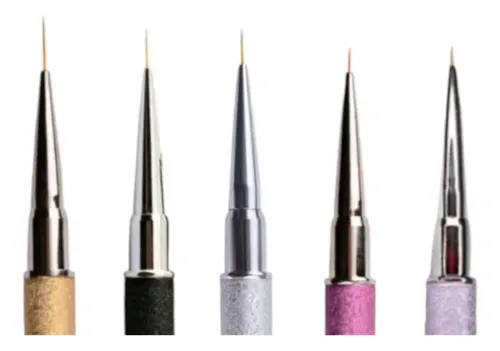 Kit 5 Pinceles Liner Nail Art Cherimoya Diseños Gel Uv - Imagen 2