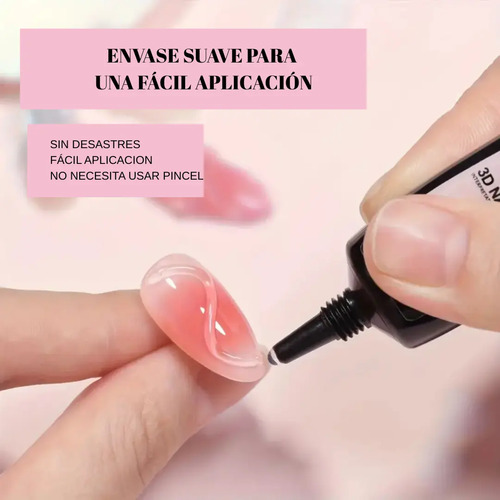 Gel Para Uñas 3d Stereoscopic Esculpir Diseños Y Decoración Transparente - Imagen 2
