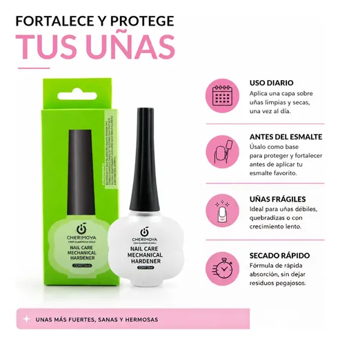 Endurecedor Fortalecedor Uñas Quebradizas Cherimoya 15ml Transparente - Imagen 2
